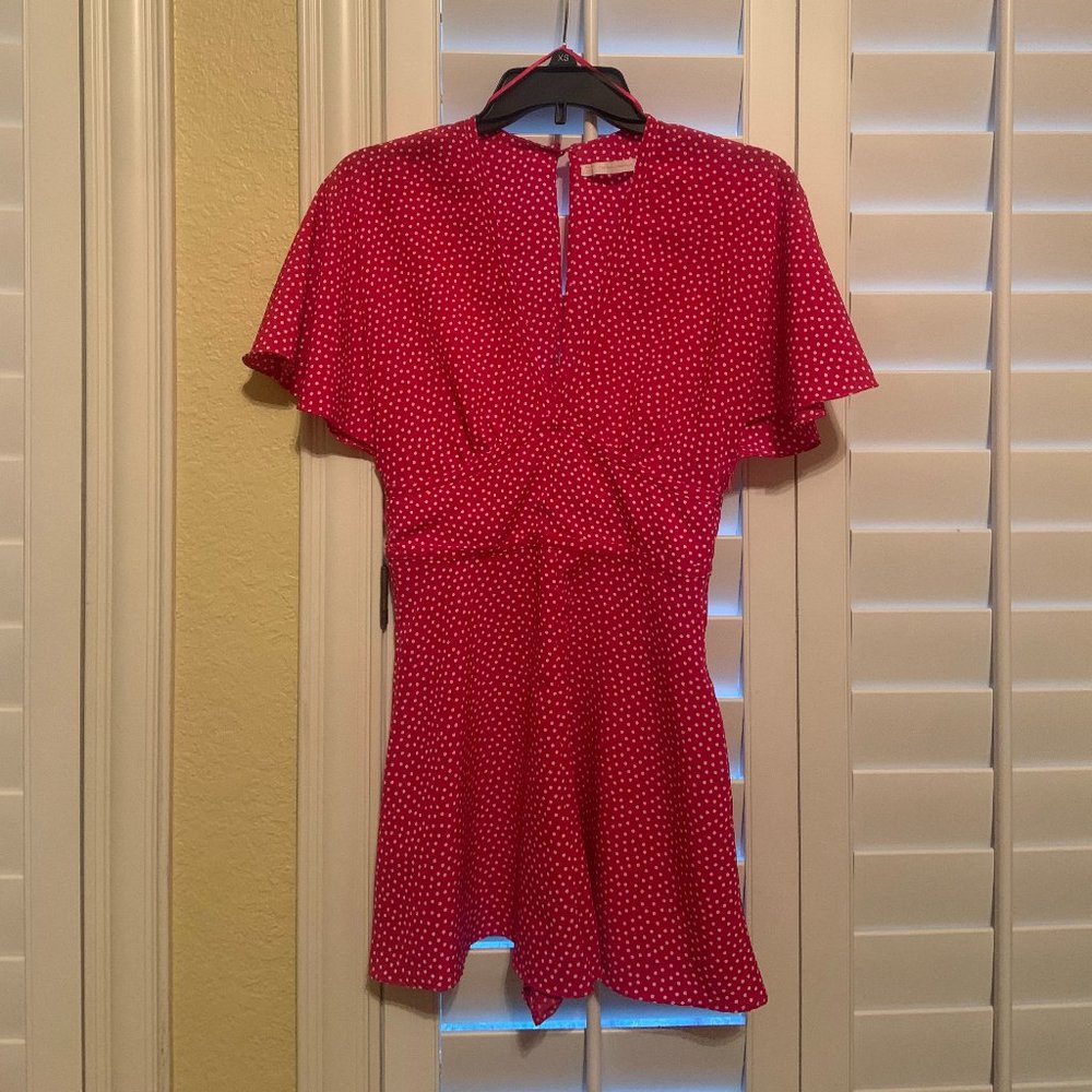 Zara Red/Pink Polka Dot Romper Size Small